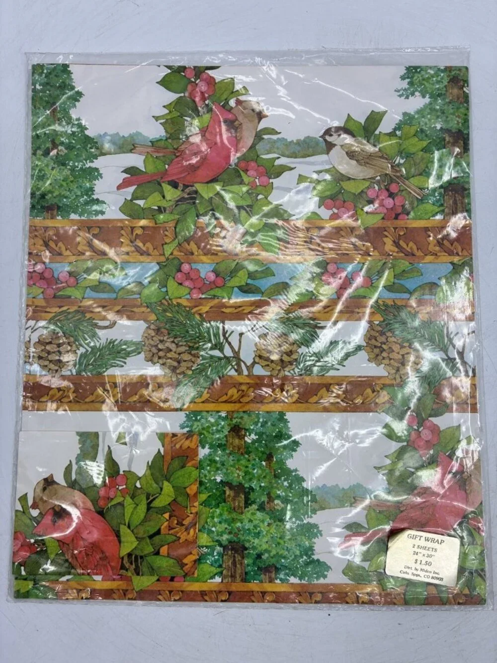 Vintage Midco Christmas Gift Wrap Paper 2 Sheets 24